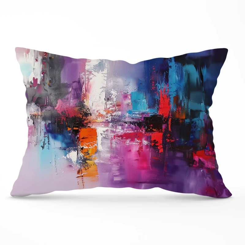 Image of Warren Reed - Designer Vibrant Metropolis: A Palette Of Emotions Cushions Size: 60cm x 60cm Multicolor Unisex 60cm x 60 cm