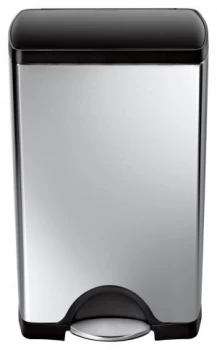 Image of simplehuman 38 Litre Rectangular Pedal Bin Brushed Steel