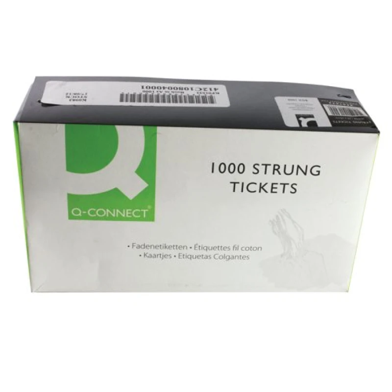 Image of Value Strung Ticket 70 x 44mm White (1000 Pack) KF01622