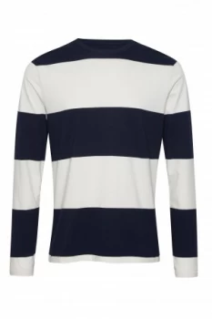 Image of Mens French Connection Block Stripe T Shirt Marine