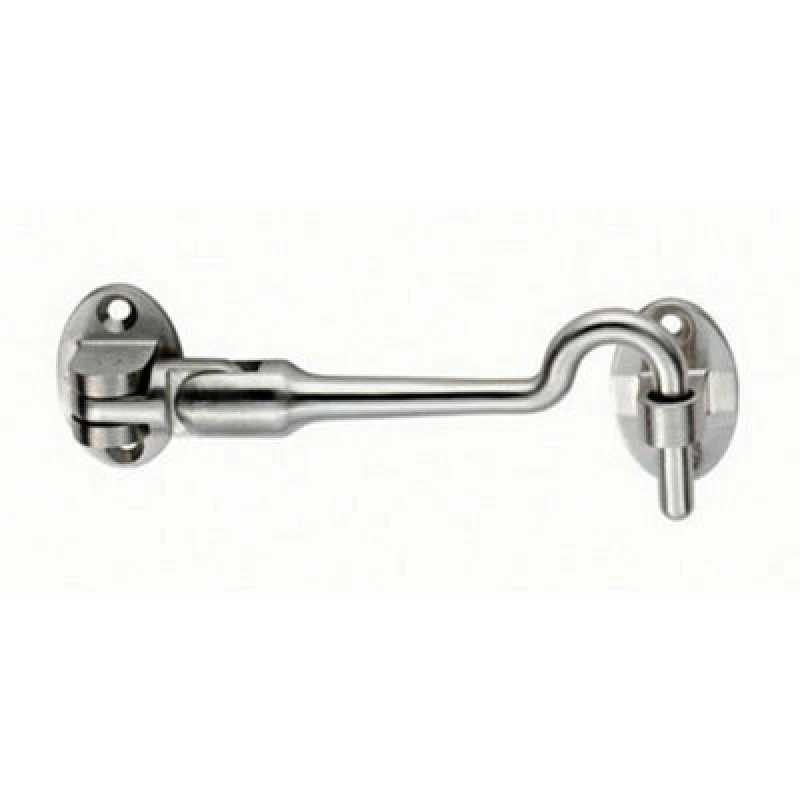Image of Loops Silent Pattern Cabin Hook & Eye Satin Stainless Steel 150mm Arm Cabinet Hatch Metallics