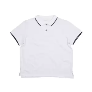 Image of Mantis Womens/Ladies The Tipped Polo Shirt (S) (White/Navy)
