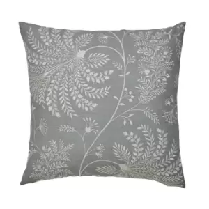 Image of Sanderson King Protea Cushion 45cm x 45cm, Grey & Linen