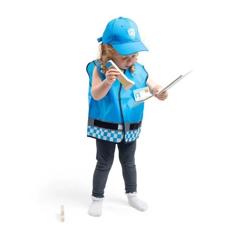Image of Bigjigs Toys Police Dress Up and Kit Blue