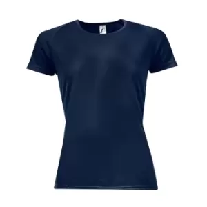 Image of SOLS Womens/Ladies Sporty Short Sleeve T-Shirt (L) (French Navy)
