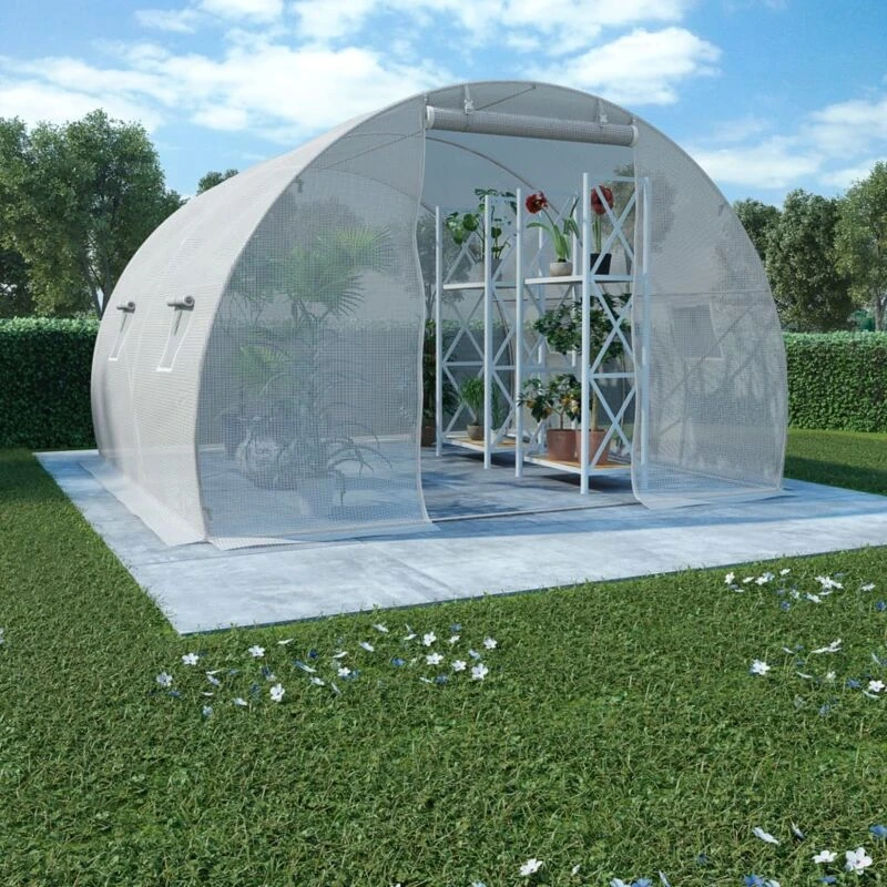 Image of vidaXL Greenhouse 9m 300x300x200 cm, White 45749