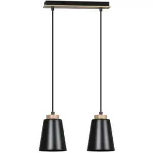Image of Emibig Bolero Black Bar Pendant Ceiling Light 2x E27