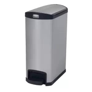 Image of Rubbermaid SLIM JIM stainless steel waste collector with pedal, capacity 50 l, pedal at side, WxHxD 295 x 733 x 576 mm