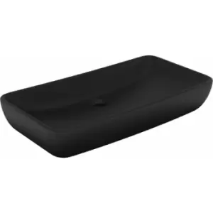 Image of Luxury Basin Rectangular Matt Black 71x38cm Ceramic Vidaxl Black