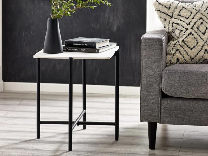 Image of Julian Bowen Siena White Marble Lamp Table