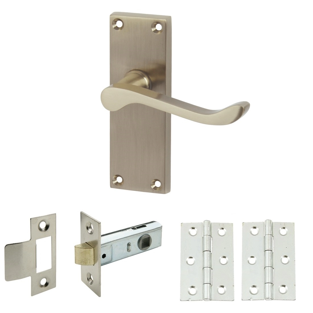 Image of Victorian Scroll Handle Set with Latch and Hinges