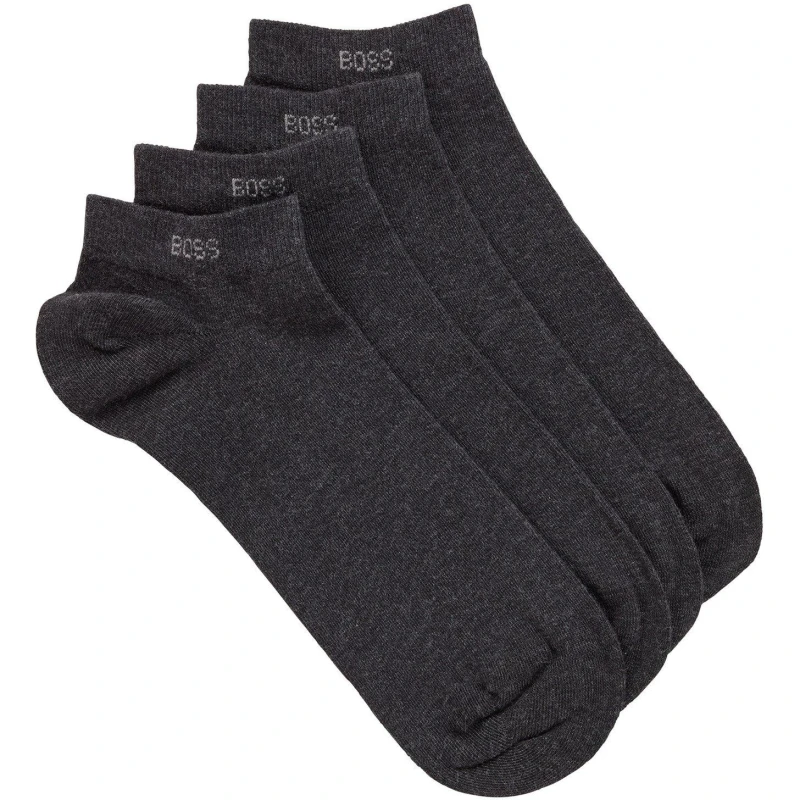 Image of Boss 2 Pack Trainer Socks - Grey Grey 6 - 12 Months