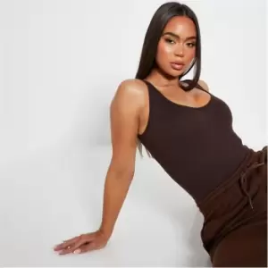 Image of I Saw It First Rib Scoop Neck Bodysuit - Brown