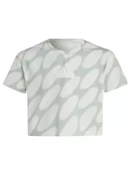 Image of adidas Sportswear adidas Junior Girls Marimekko T-Shirt, White/Multi, Size 13-14 Years