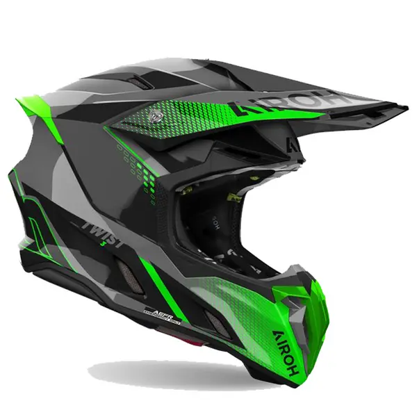 Image of Airoh Twist 3 Shard Black Green Offroad Helmet Size S