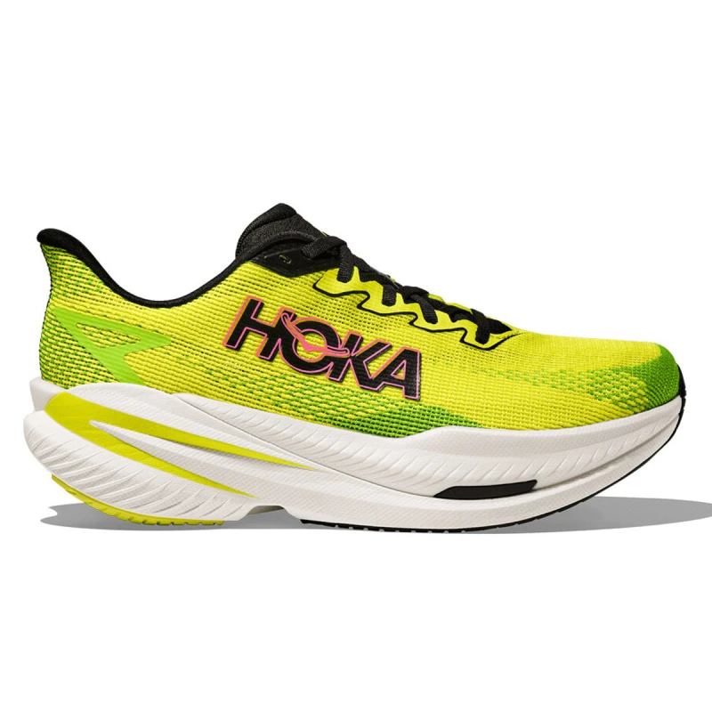 Image of Hoka Mach X 3 Shoes Yellow White AW25, Size EU 45 1/3