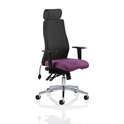 Image of Dynamic Independent Seat & Back Posture Chair Height Adjustable Arms Onyx Ergo Tansy purple Seat Without Headrest High Back