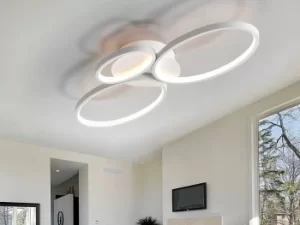 Image of Sios Integrated LED 3 Light Flush Ceiling Light White