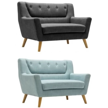 Image of Lambeth Scandinavian Retro Grey 2 Seater Sofa Settee - Birlea