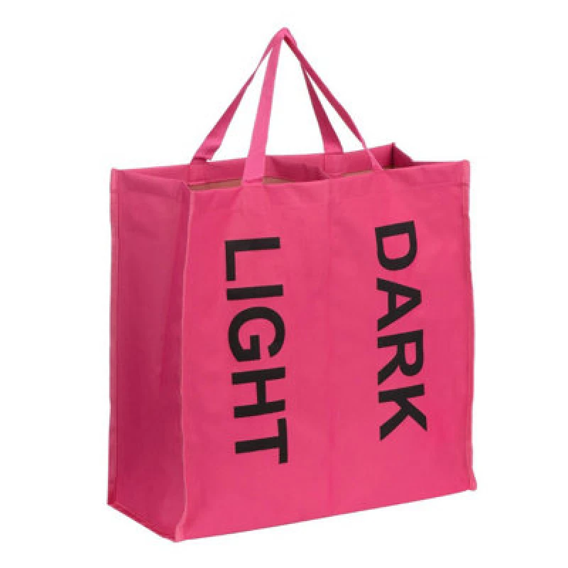 Image of Premier Housewares Dark Light 2 Section Laundry Bag Pink