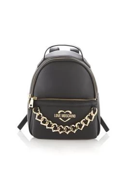 Image of Love Moschino Chain Detail Backpack - Black