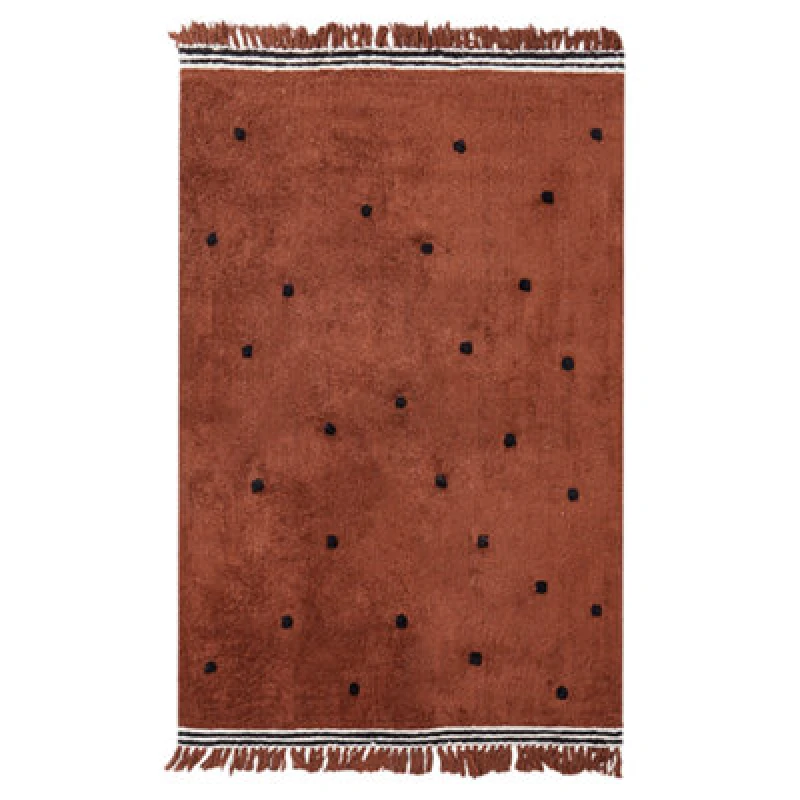 Image of Beliani Kids Rug Laza Brown 140 X 200 Cm Cotton
