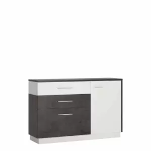 Image of Zingaro 1 Door 2 Drawer 1 Compartment Sideboard In Grey And White