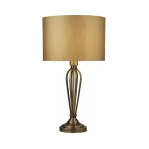 Image of Table Lamp Antique Brass with Gold Shade