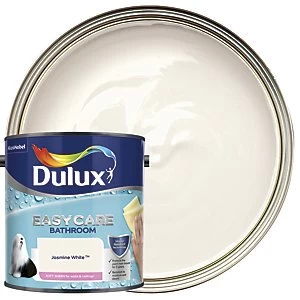 Image of Dulux Easycare Bathroom Jasmine White Soft Sheen Emulsion Paint 2.5L