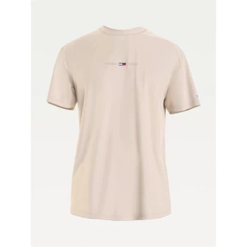 Image of Tommy Jeans Jeans Gel Logo T Shirt - Soft Beige
