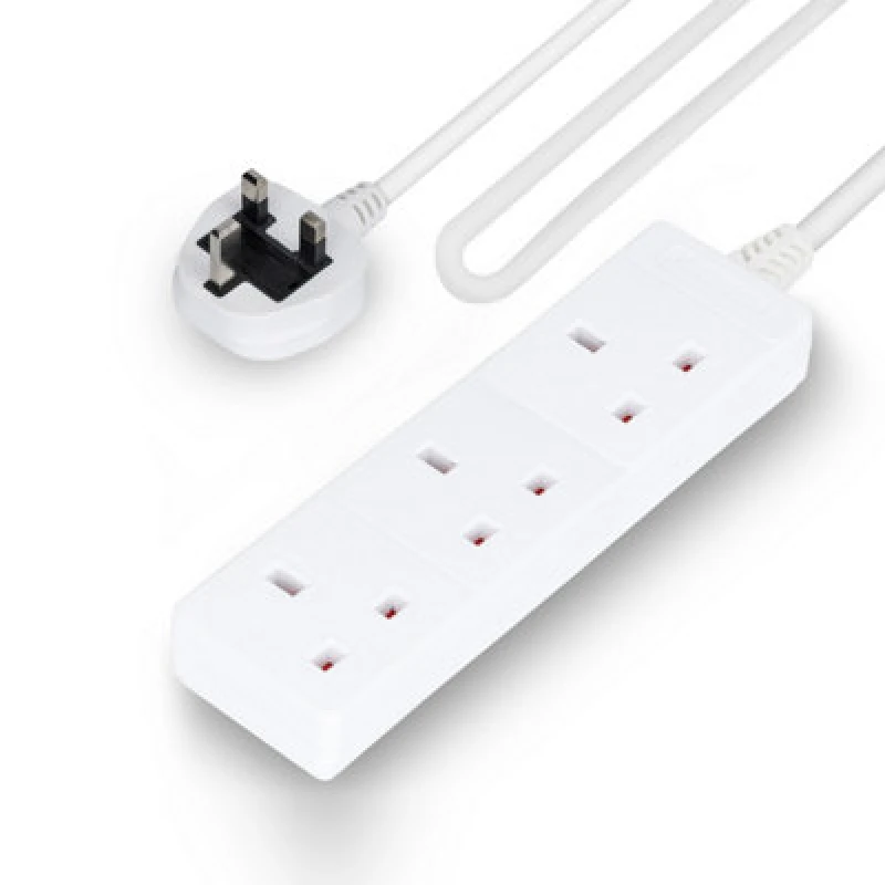Image of Geepas 3 Gang Extension Lead, 2M Cable Wall Mountable