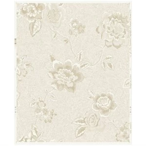 Image of Graham and Brown Boutique Embossed Floral Wallpaper - Ivory