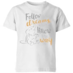 Image of Dumbo Follow Your Dreams Kids T-Shirt - White - 7-8 Years - White