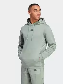 Image of adidas Sportswear City Escape Hoodie - Green, Size XS, Men