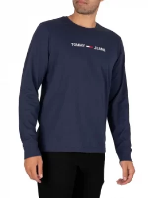 Image of Longsleeved Straight Logo T-Shirt