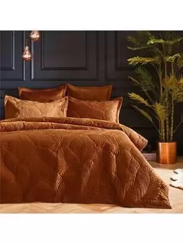 Image of Paoletti Palmeria Duvet Cover Set In Rust