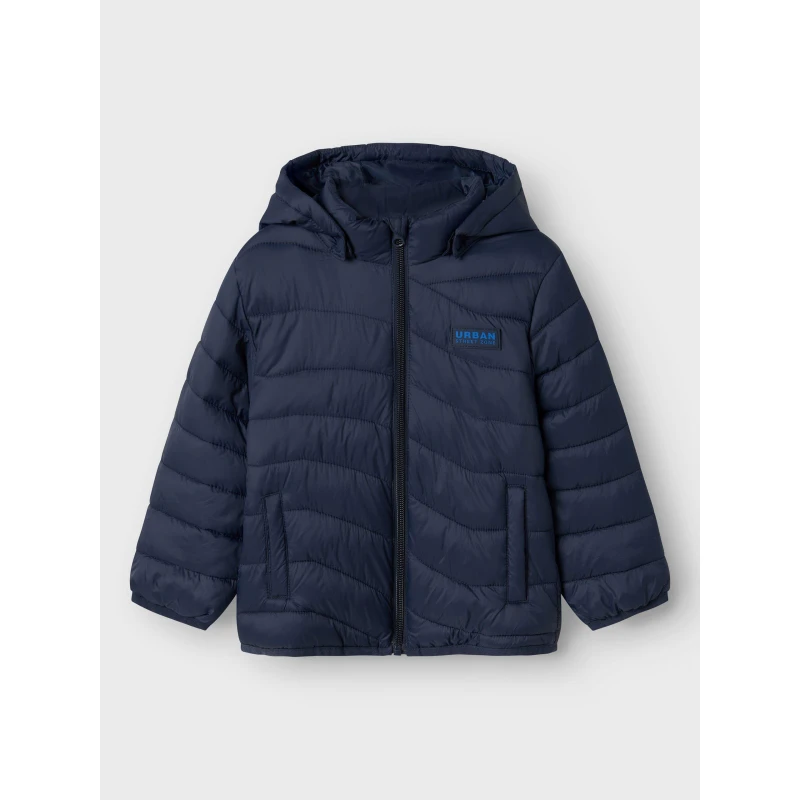 Image of Name It Kids Monay Padded Hooded Short Puffer Jacket Dark Sapphire male 3 Years