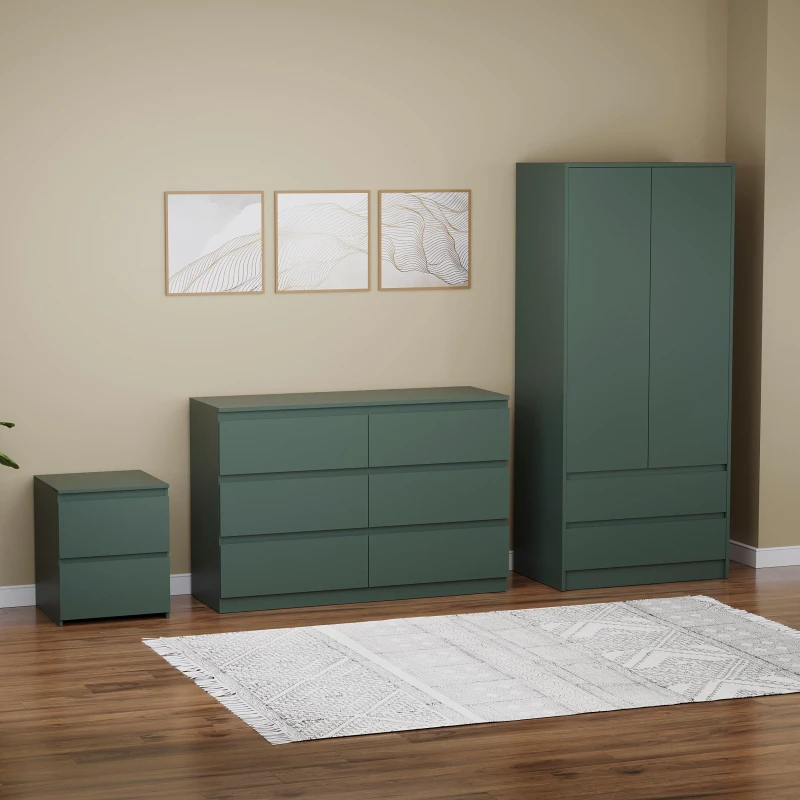 Image of Lassic Vida Designs 3 Piece Denver Bedroom Set 4 Jasper Green unisex One Size