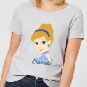 Image of Disney Princess Colour Silhouette Cinderella Womens T-Shirt - Grey - S