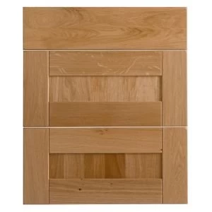 Image of Cooke Lewis Chesterton Solid Oak Drawer front W600mm Set of 3