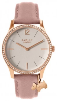 Image of Radley Ladies Millbank RY2524 Stone Set Blush Pink Watch