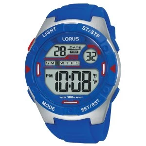 Image of Lorus R2301NX9 Mens Digital Watch with Electric Blue Soft Silicone Strap