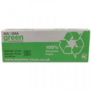Image of Maxima Blue 1-Ply Z-Fold Hand Towel 200 Sheets Pack of 15