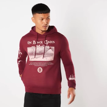 Image of Lord Of The Rings The Black Gates Of Mordor Hoodie - Burgundy - XXL - Burgundy