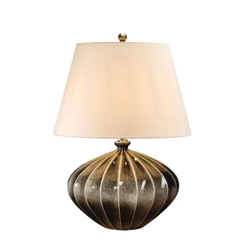 Image of Rib Pumpkin 1 Light Table Lamp - Brown, Black Finish, E27