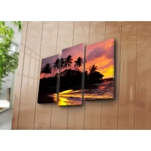 Image of 3PATK-75 Multicolor Decorative Canvas Painting (3 Pieces)