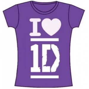 Image of One Direction I Love Skinny Purple TS: Medium