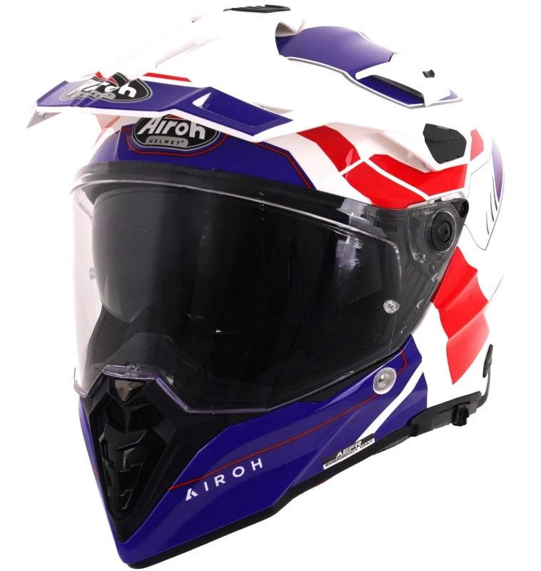 Image of Airoh Commander 2 Reveal White Red Adventure Helmet Size M