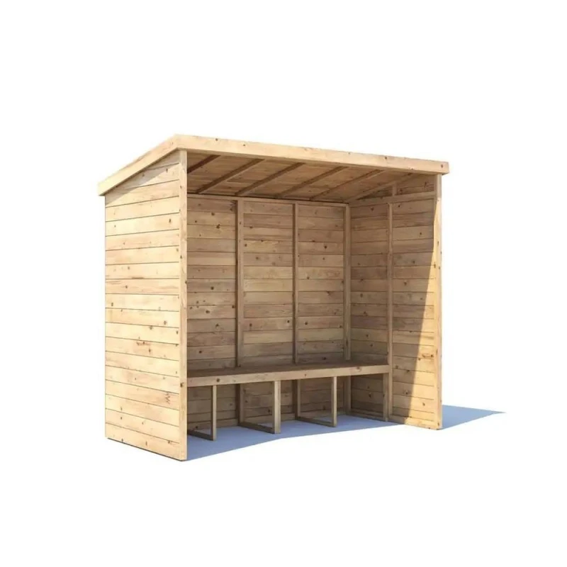 Image of Dunster House Garden Arbour With Pent Roof, W2.4M X D1.2M / W8' X D4', Pressure Treated, Apocallipo