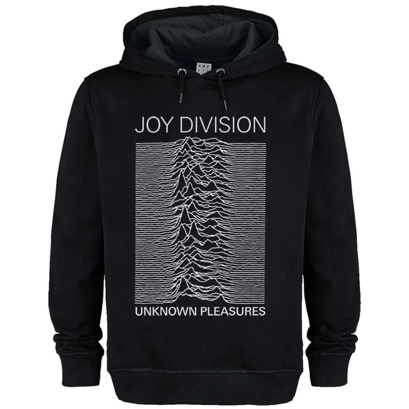 Image of Amplified Amplified Men Unknown Pleasures Joy Division Hoodie in Black Size: X-Small Black XS Male 5063425830886